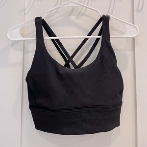Lululemon, Ribbed Sports Bra, Black, Size 8